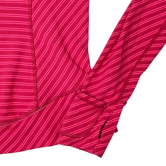 Lululemon Think Fast Pullover in Stripe Deepest Cranberry Size 8 - Picture 11 of 12